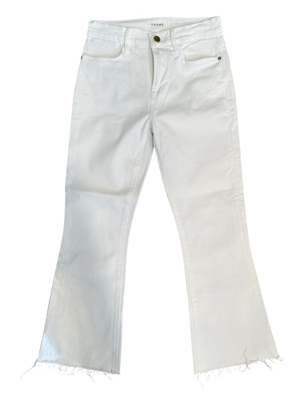 Frame Denim White Le High Flare Jeans